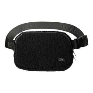 Lole Unisex Black Logo Sherpa Belt Bag Fanny Pack Carry All Belt Bag US OS